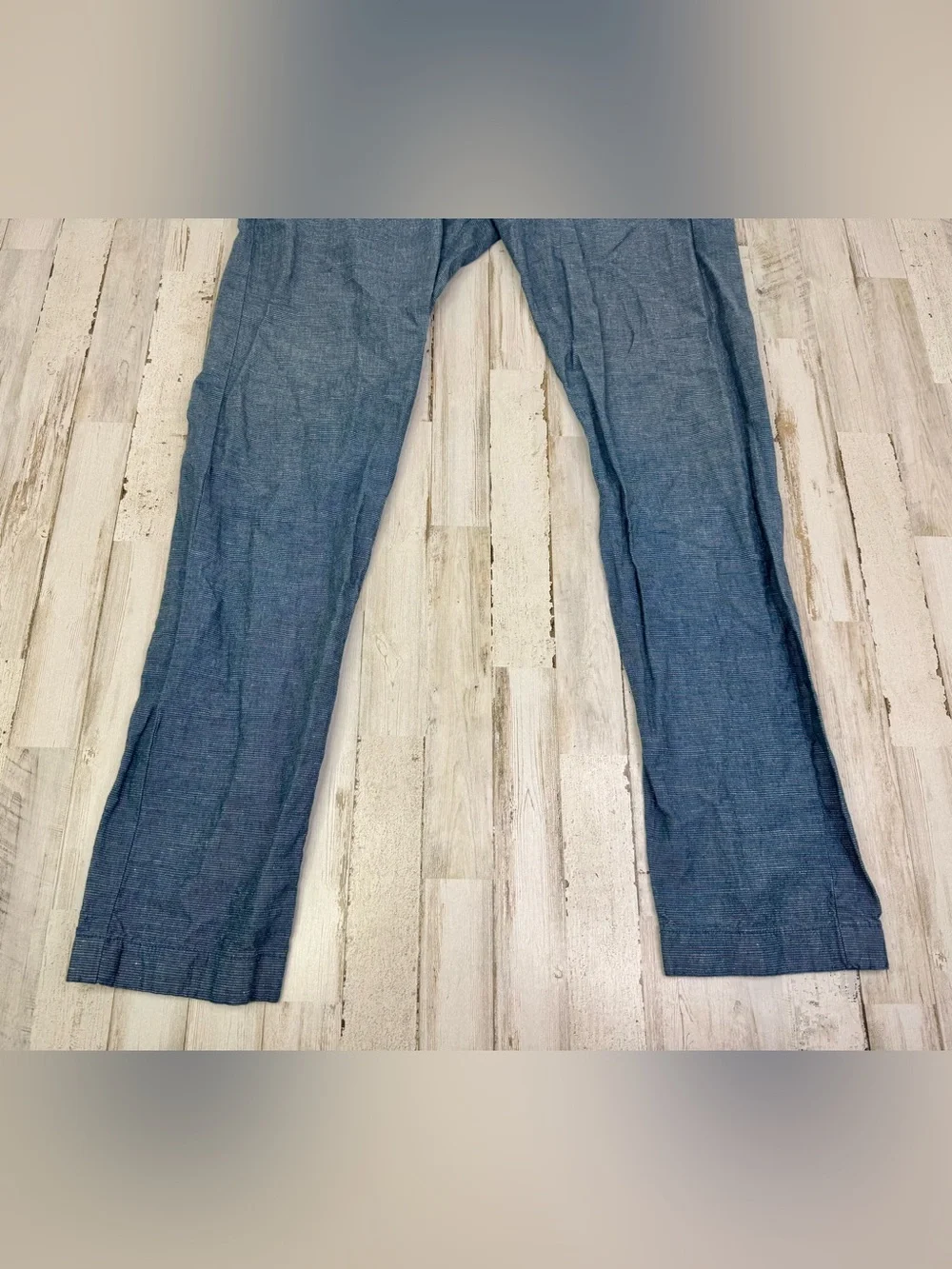 J Crew 484 Pants Mens Size 35x34 Baird McNutt Irish Linen Blend Blue Chino